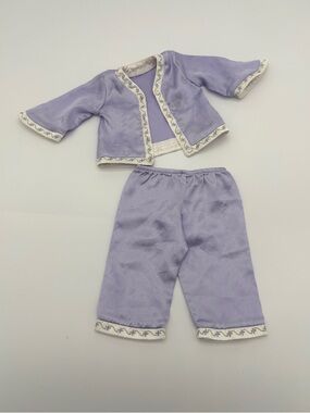 AMERICAN GIRL DOLL NELLIE LAVENDER SILKY 2 PC PAJAMAS OUTFIT SET